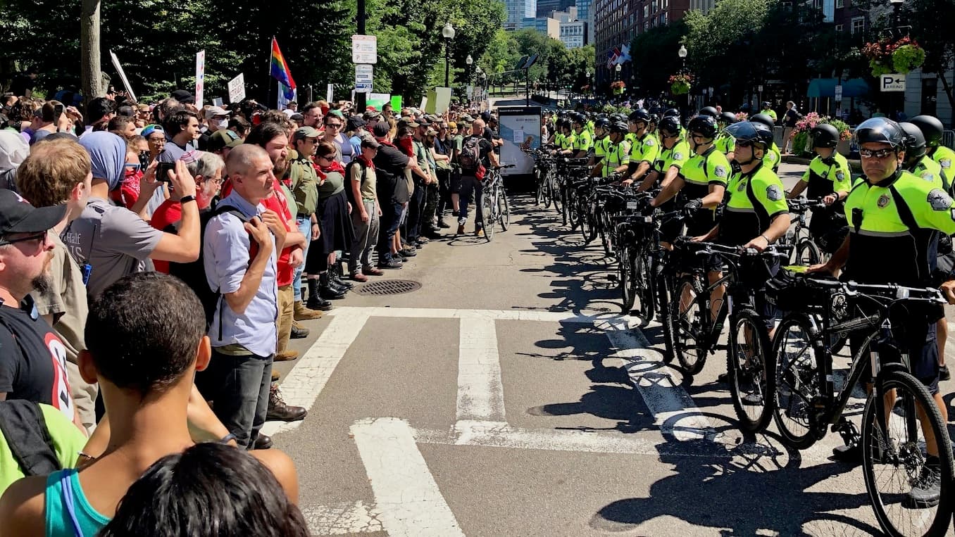 Video from the protests against the "Straight Pride" Parade in Boston