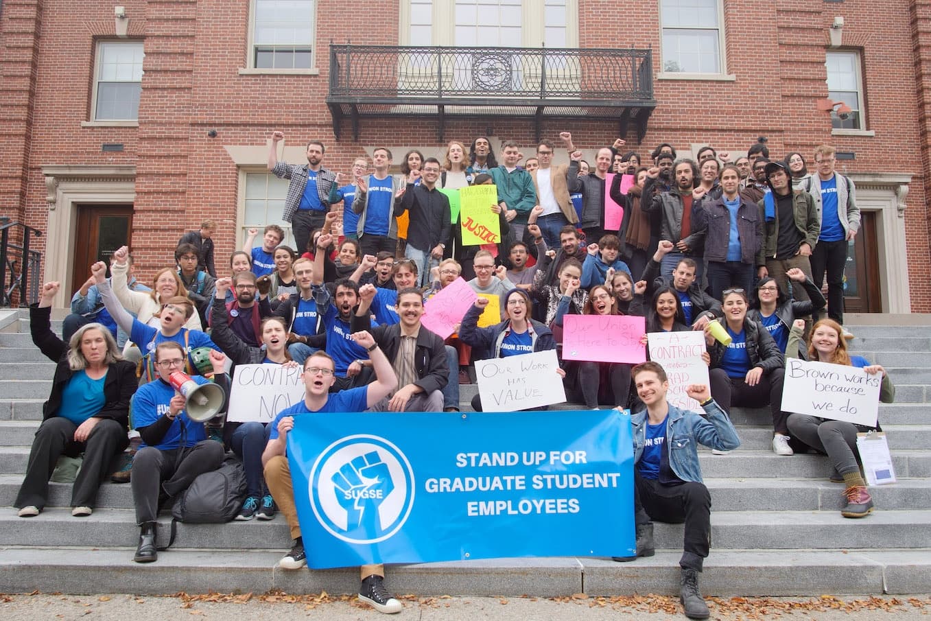 Brown University graduate workers hold rally for union contract