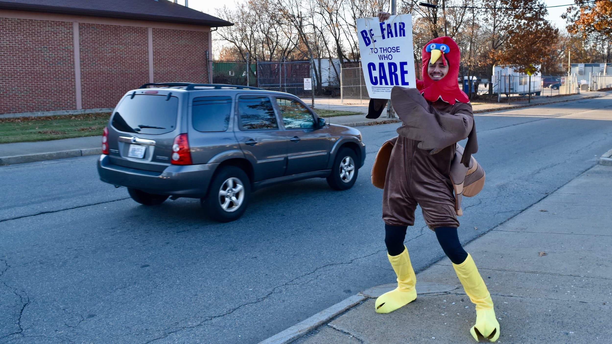 Caregivers picket in Pawtucket for better staffing and a living wage
