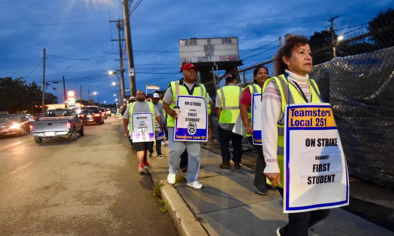 Providence school bus drivers on strike