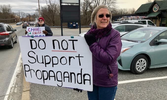 At the Rally against Trump and Trump TV