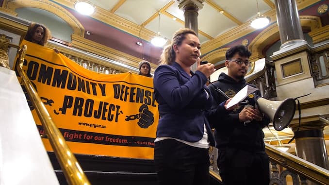 Selene Means: Photos from PrYSM protest at Providence City Hall