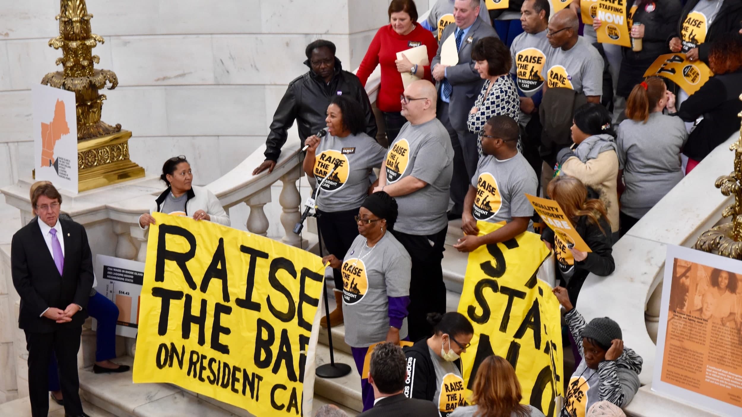 Hundreds rally at State House to support The Nursing Home Staffing and Quality Care Act
