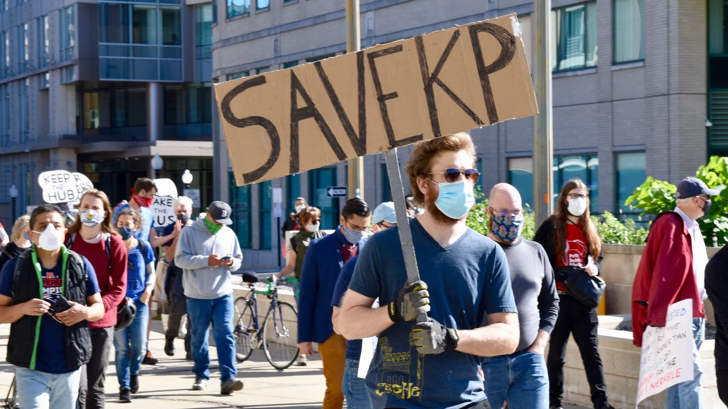 Opponent's march against Raimondo's plan to break up Kennedy Plaza