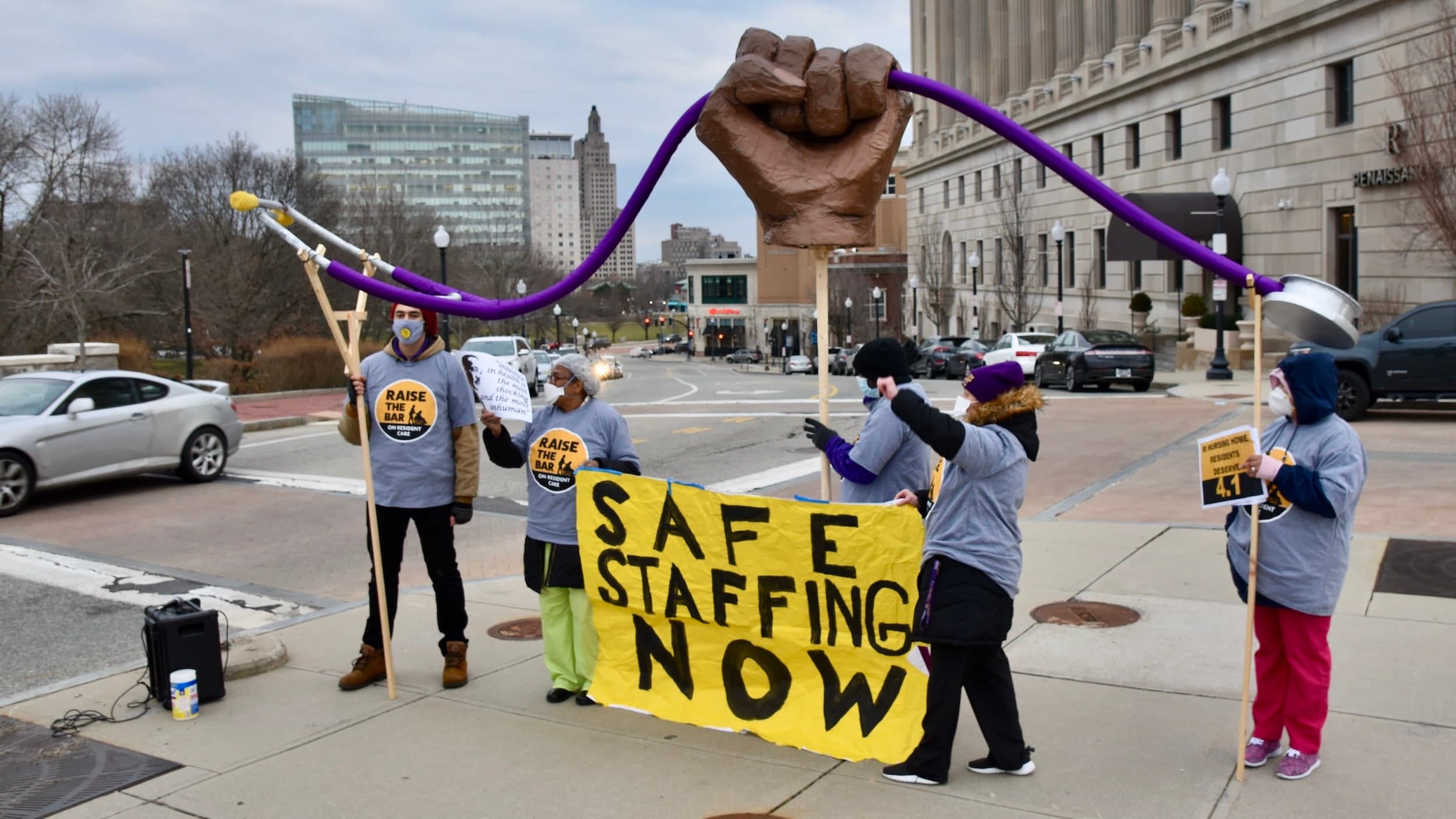 As General Assembly convenes, nursing home workers rally for safe staffing and fair wages