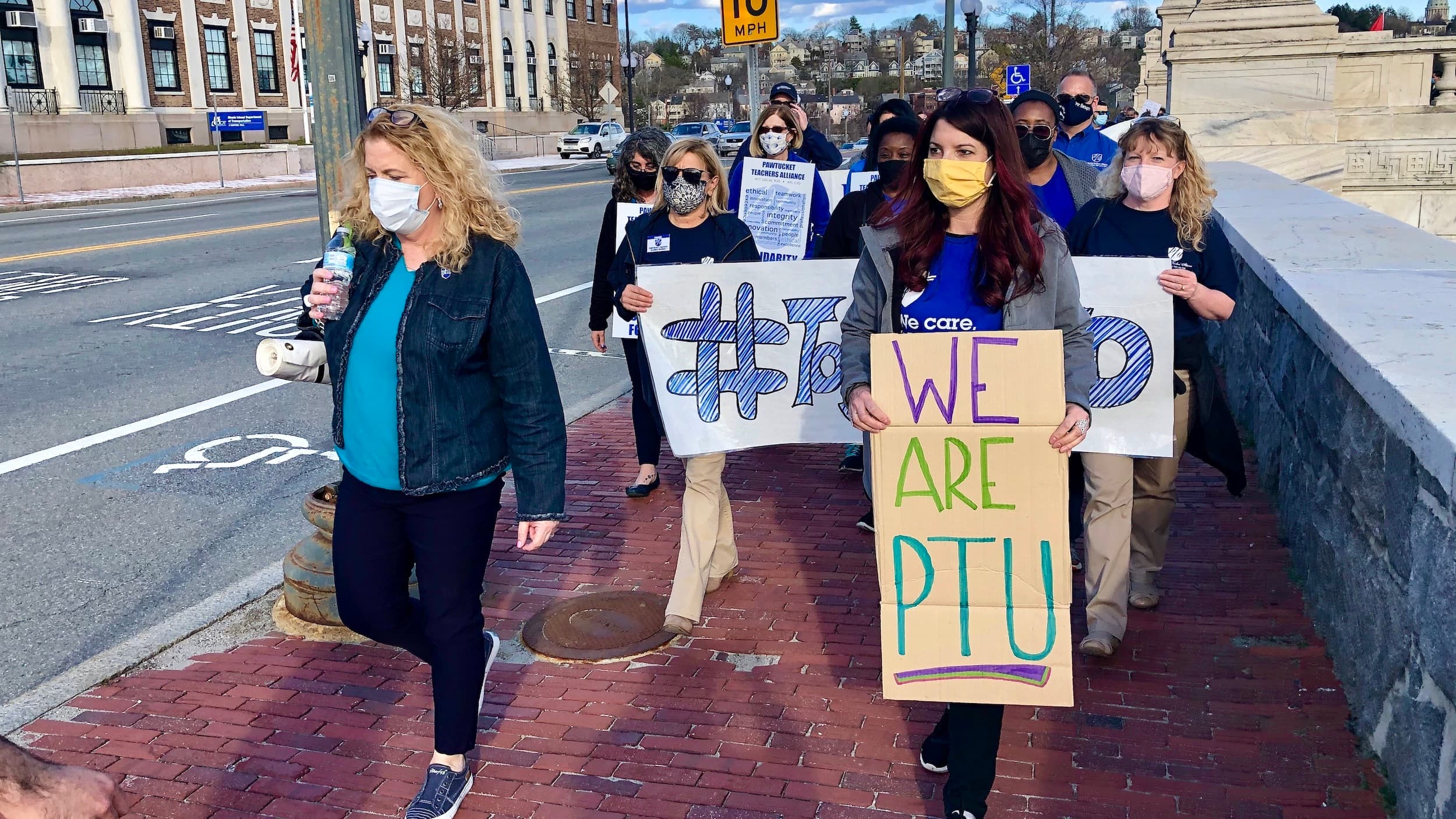 Providence teachers and allies march against "failed" state takeover of Providence Schools