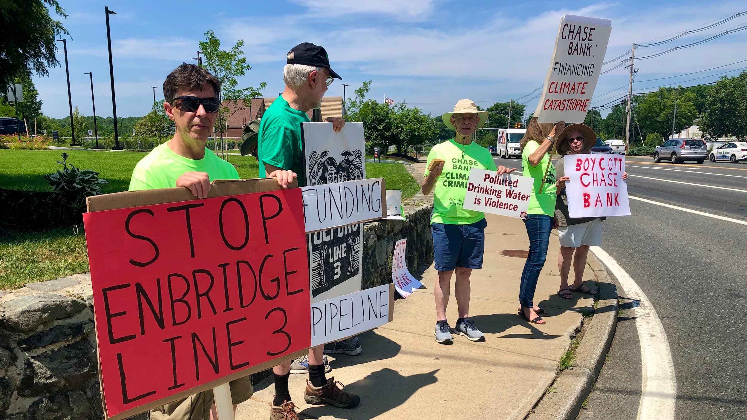 Climate Action Rhode Island brings Chase Bank protest to Smithfield