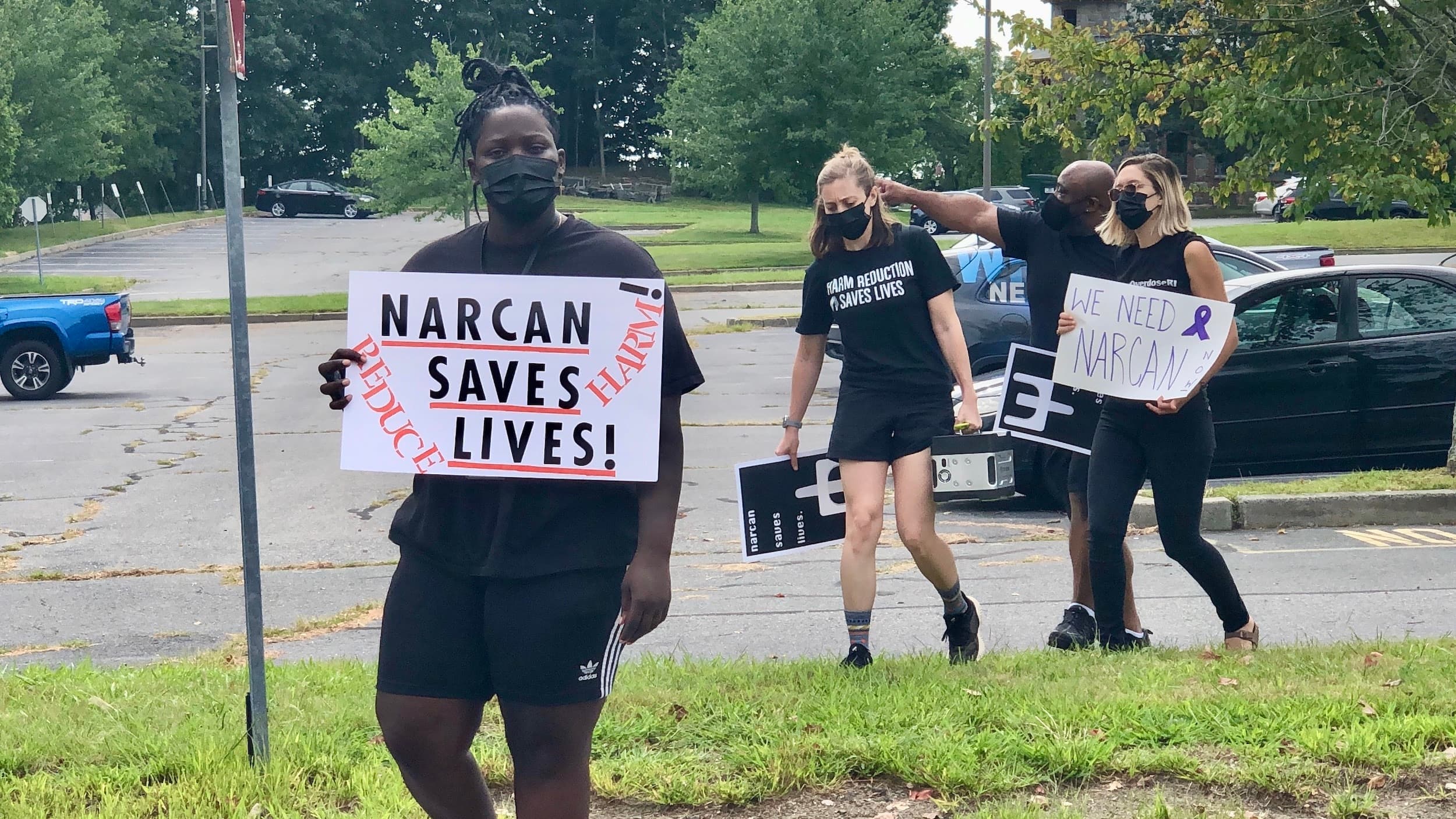 Advocates rally, stage 'die-in' for dedicated narcan funding stream