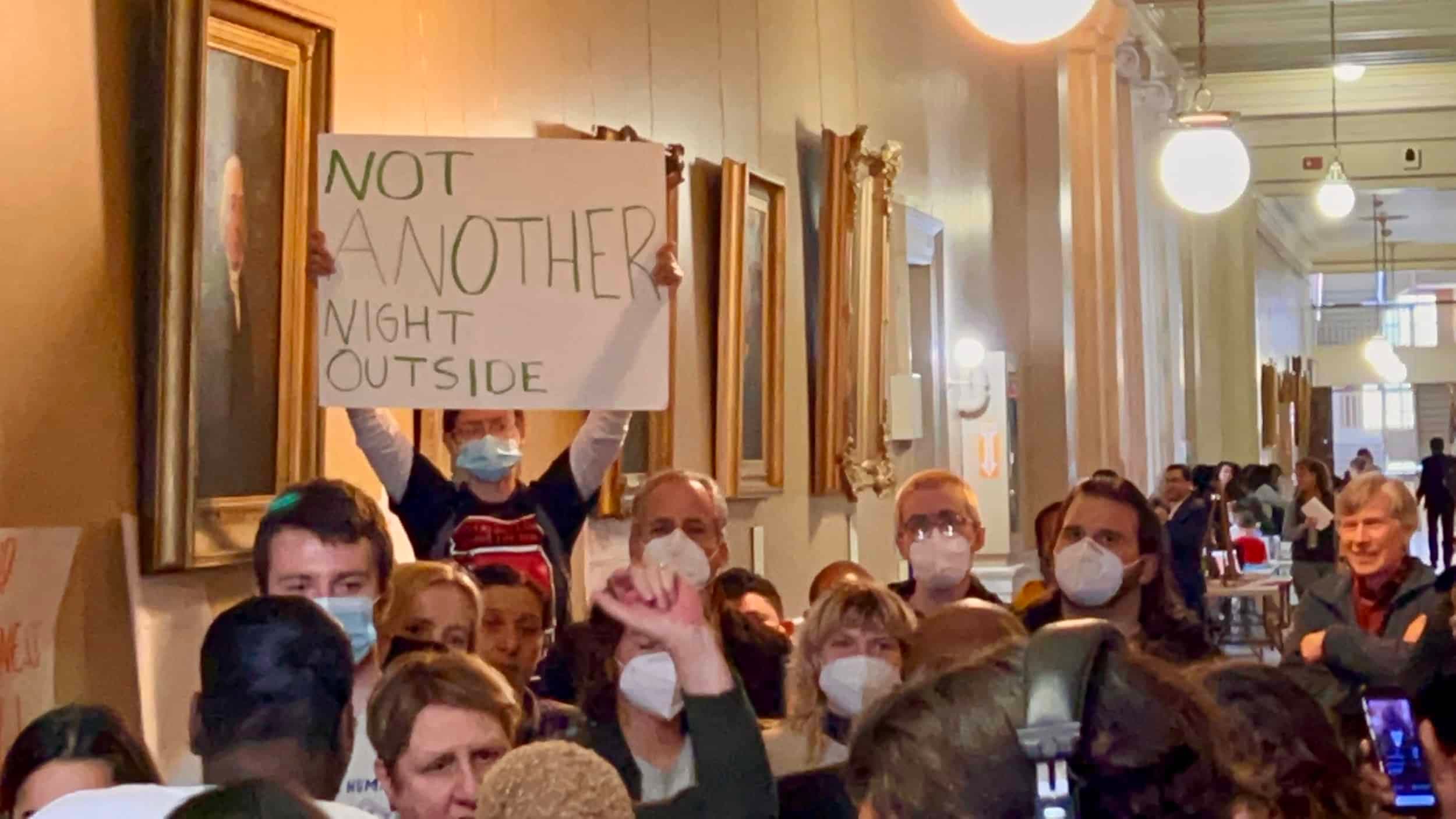 Homeless advocates protest outside Governor McKee's office due to looming crisis