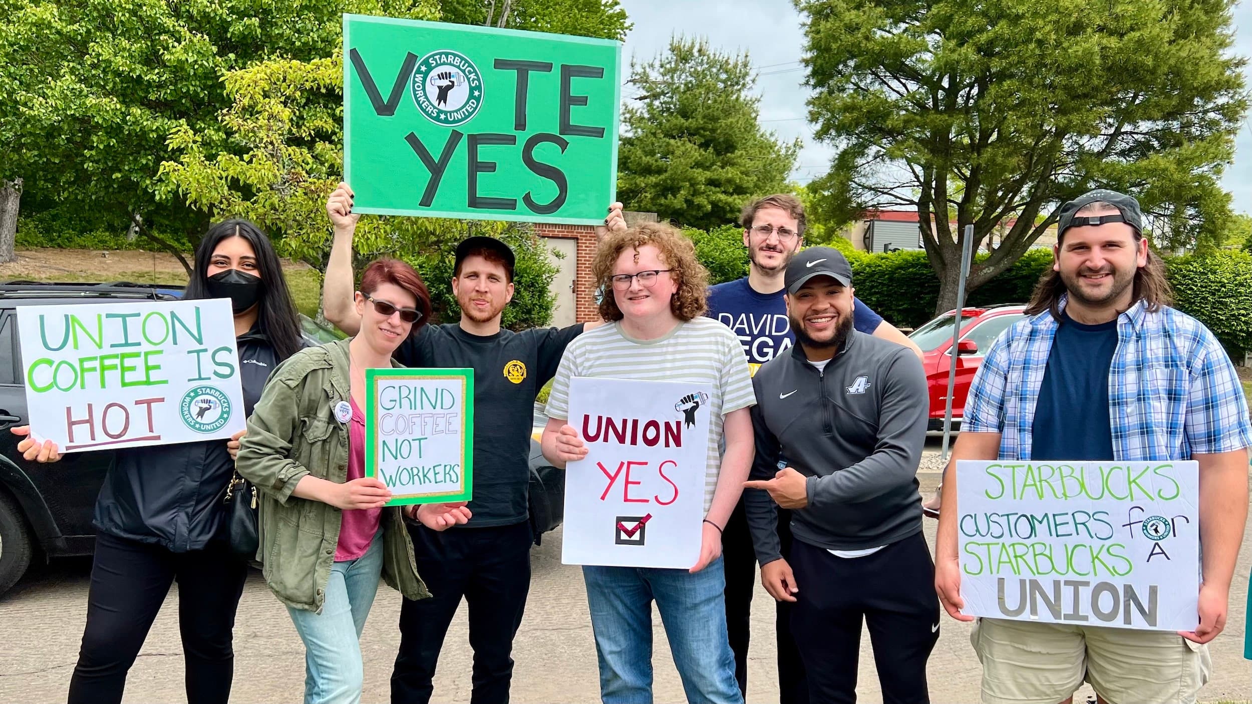 Starbucks workers in Warwick hold informational picket ahead of unionization vote