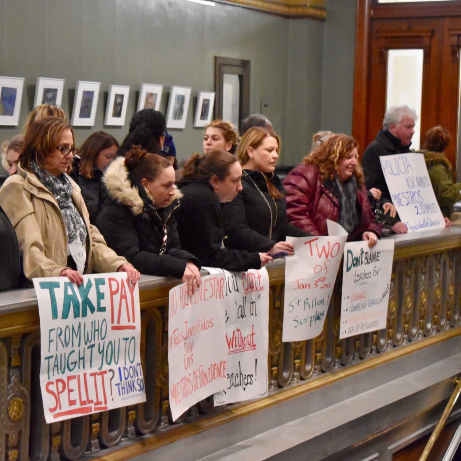 Providence Teachers Union pickets Elorza's State of the City Address