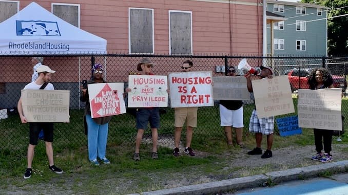 DARE protests RI Housing's Barbara Jordan II tours for wealthy developers
