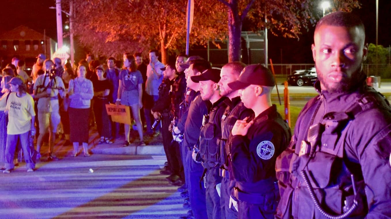 Never Again Providence protest outside Wyatt ends in violence as correctional officers attack protesters