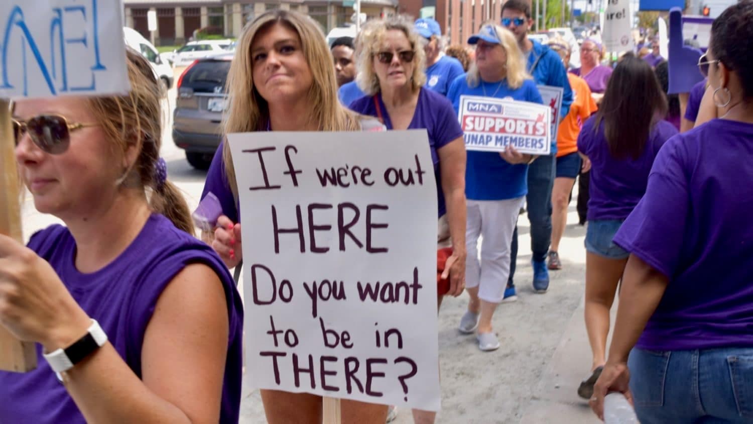 First day of hospital strike a raucous and crowded day of defiance
