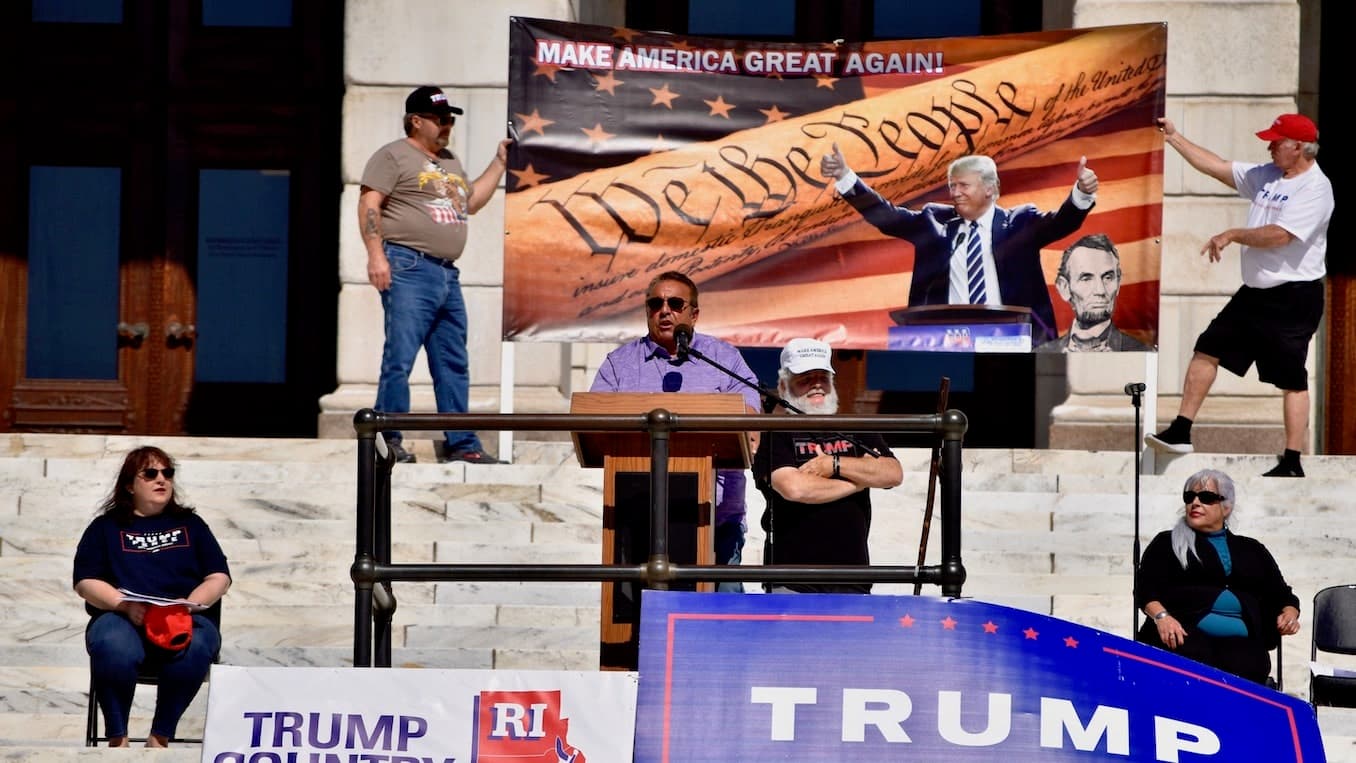 Video and pictures from the Rhode Island Rally for Trump and counterprotest