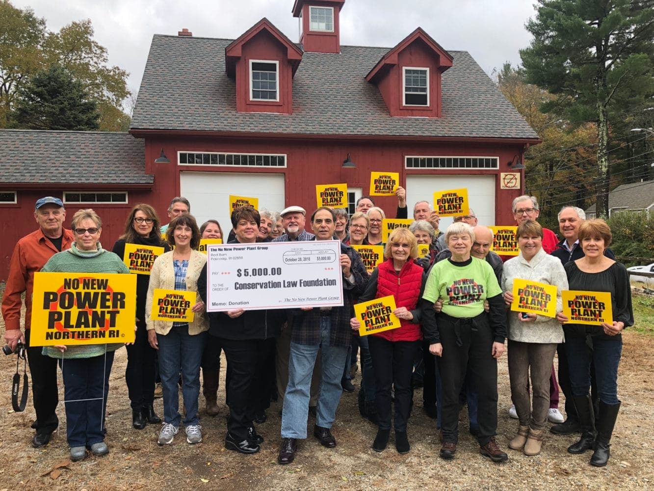 No New Power Plant presents CLF with check for $5000