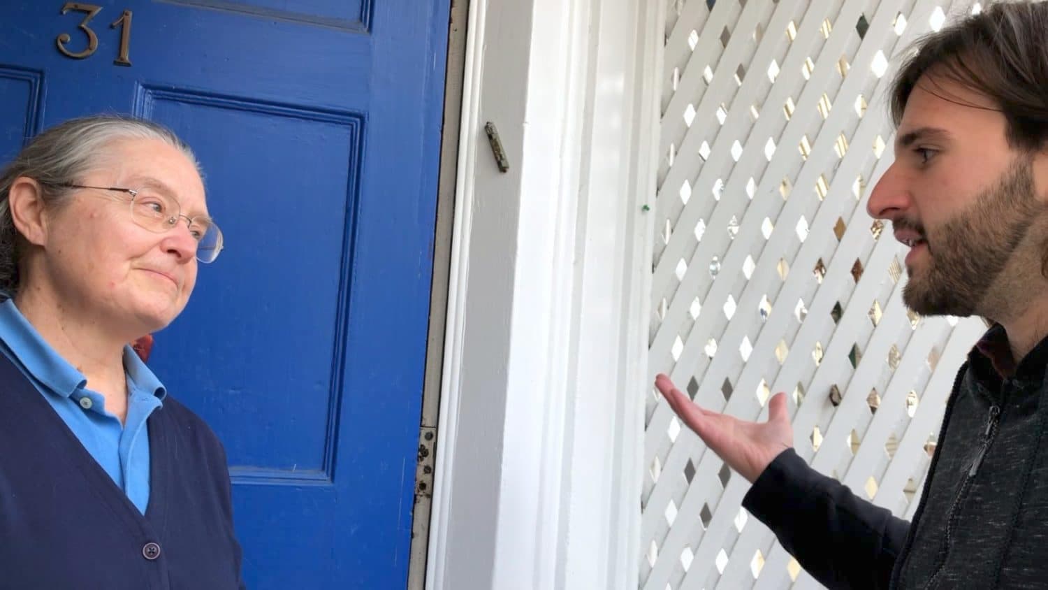 Activists canvass Representative Blazejewski's district to encourage him to drop support of the Speaker