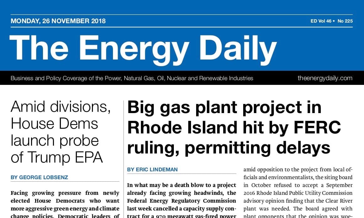 The Energy Daily calls FERC decision a potential 'death blow' for Invenergy