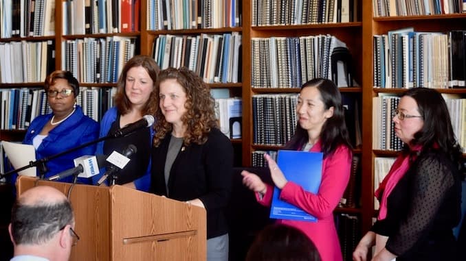 Planned Parenthood President Dr Leana Wen speaks at the Rhode Island State House