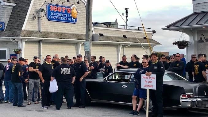 Fire Fighters picket Senator McKenney fundraiser over 'disparaging remarks'