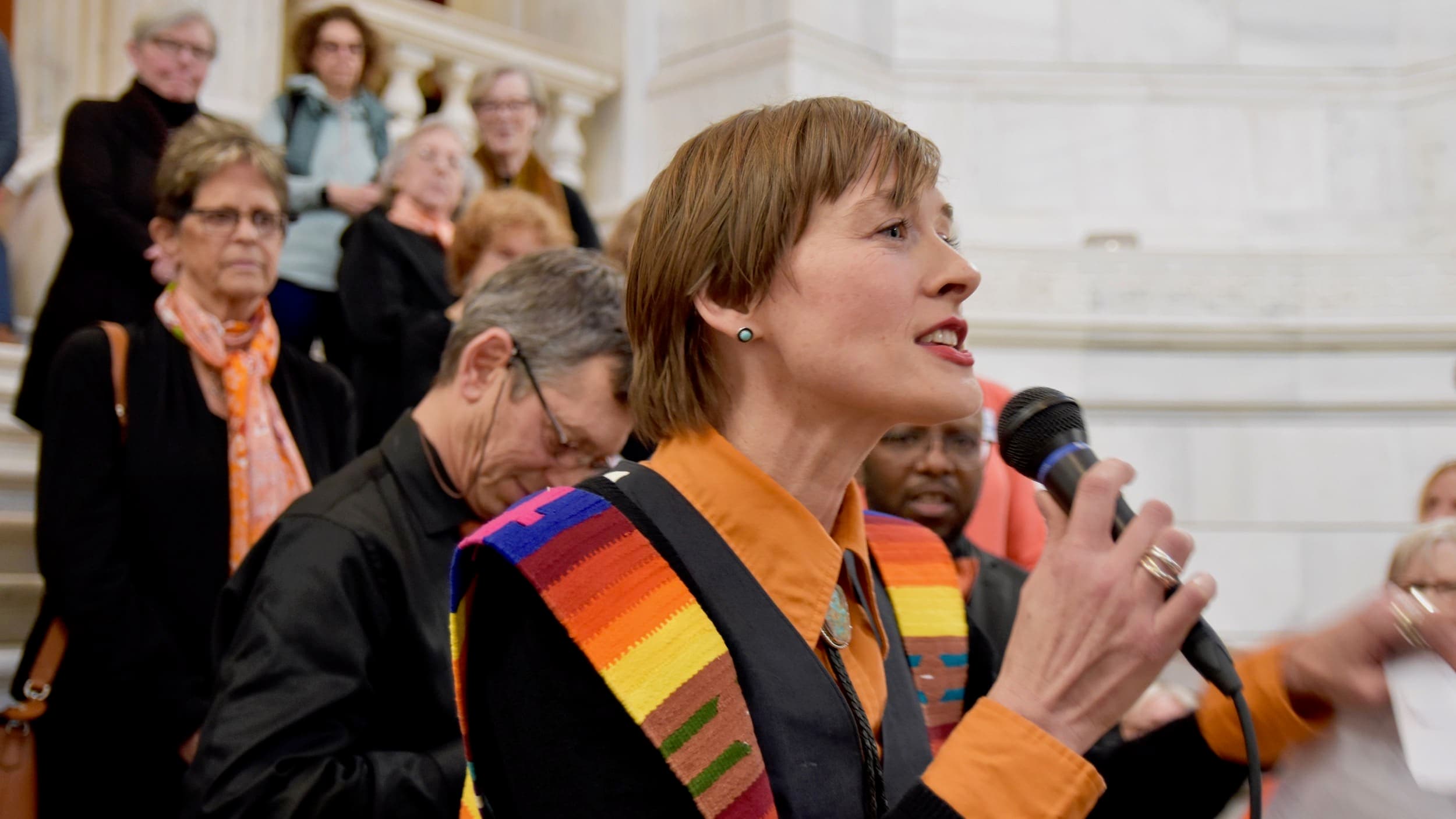 Faith Leaders rally at the RI State House for gun violence prevention policies