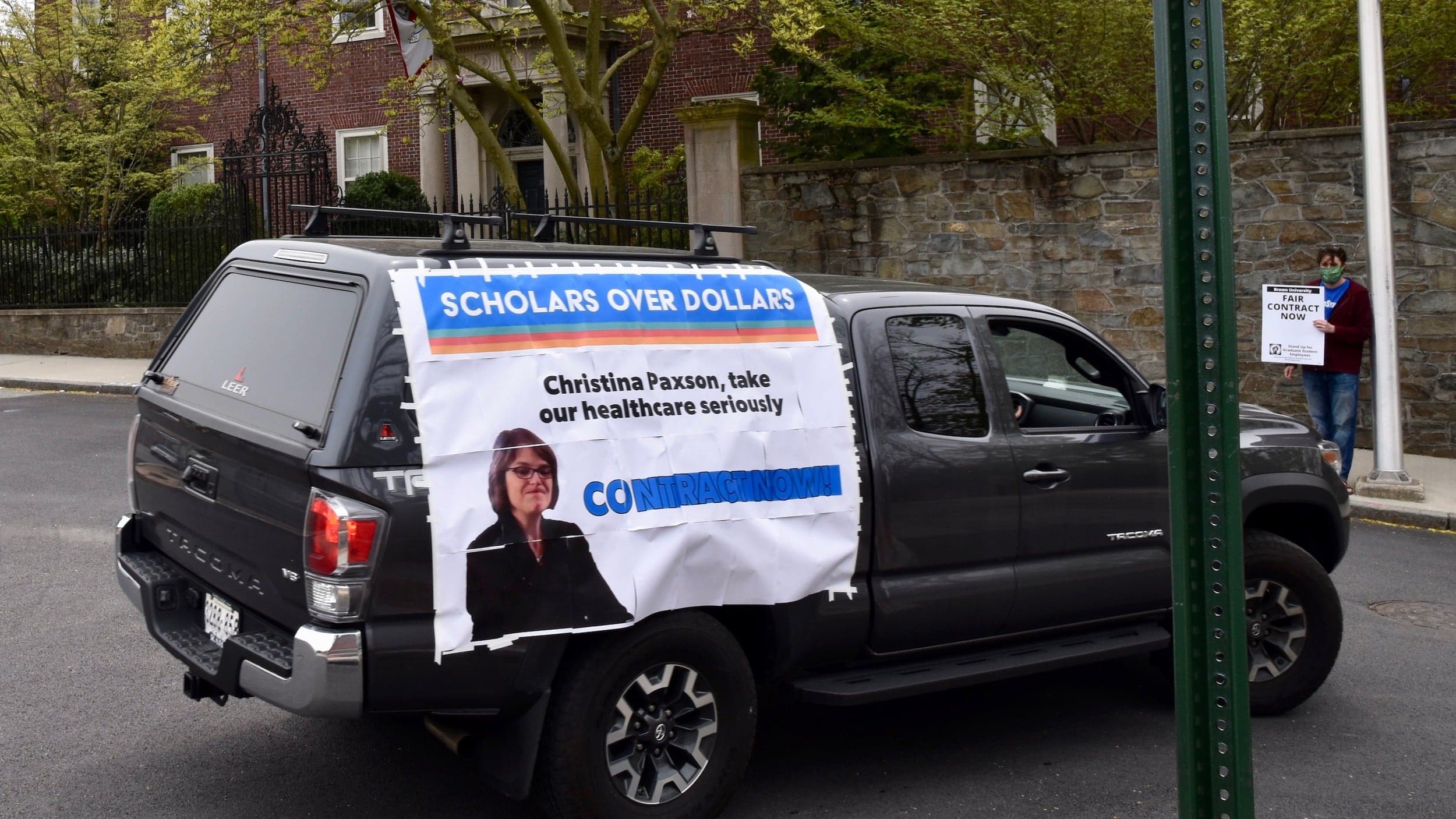 Grad Student Union holds car rally to protest Brown’s COVID-19 response