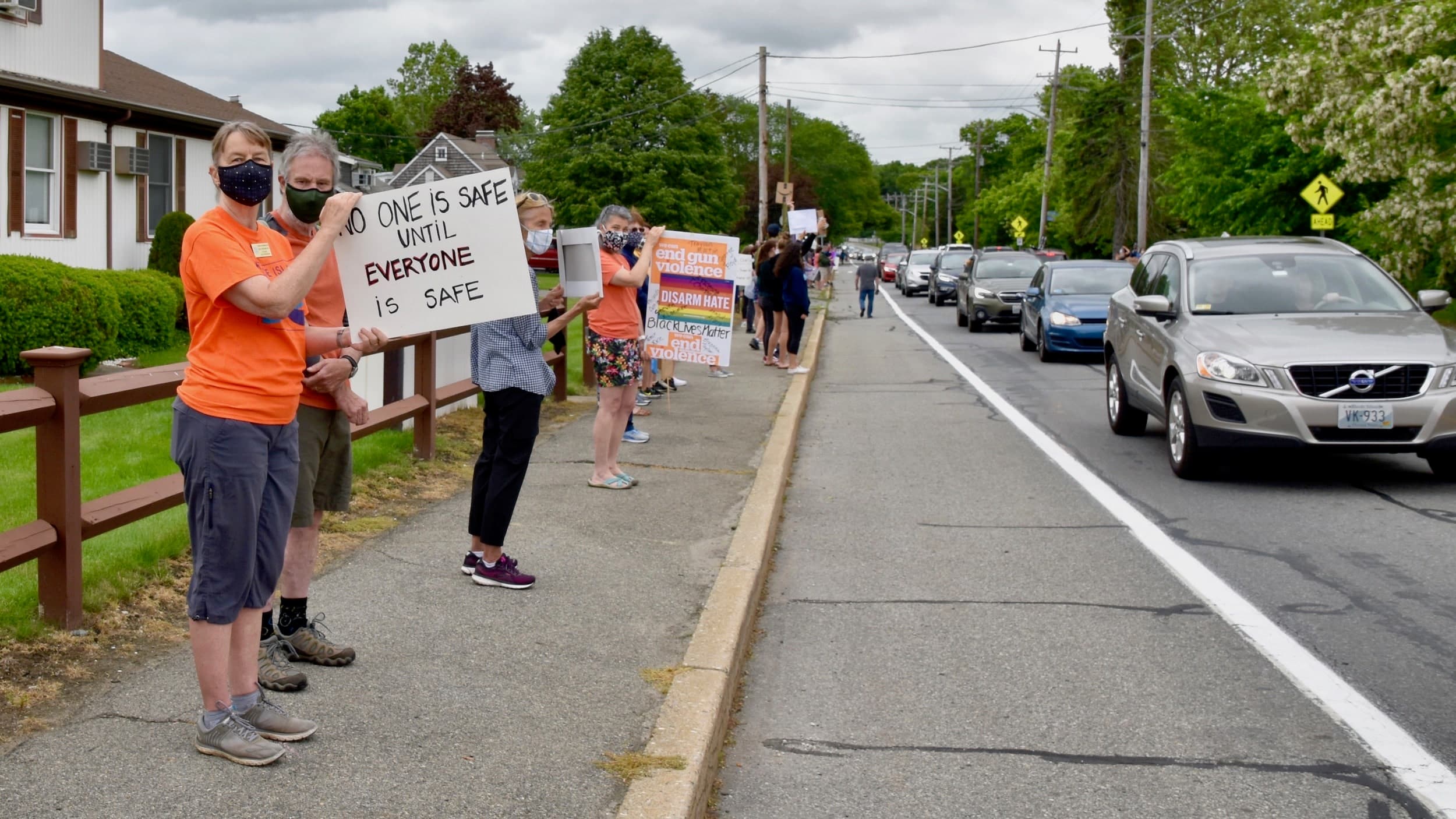 Over 1200 people line the streets in Barrington to assert that Black Lives Matter