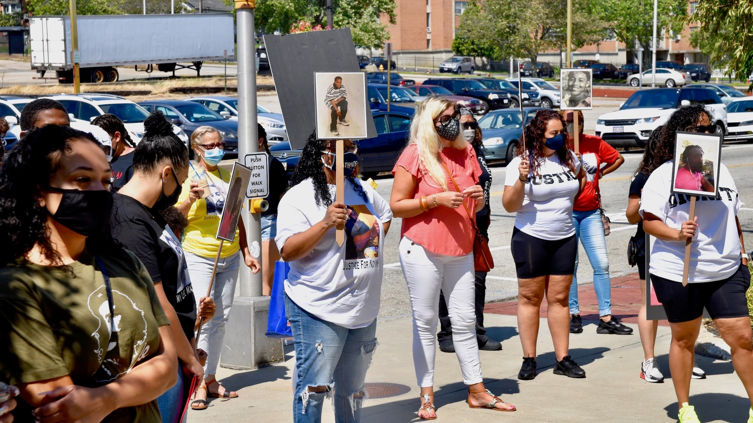 Families and community members rally outside Pawtucket Police for accountability and answers