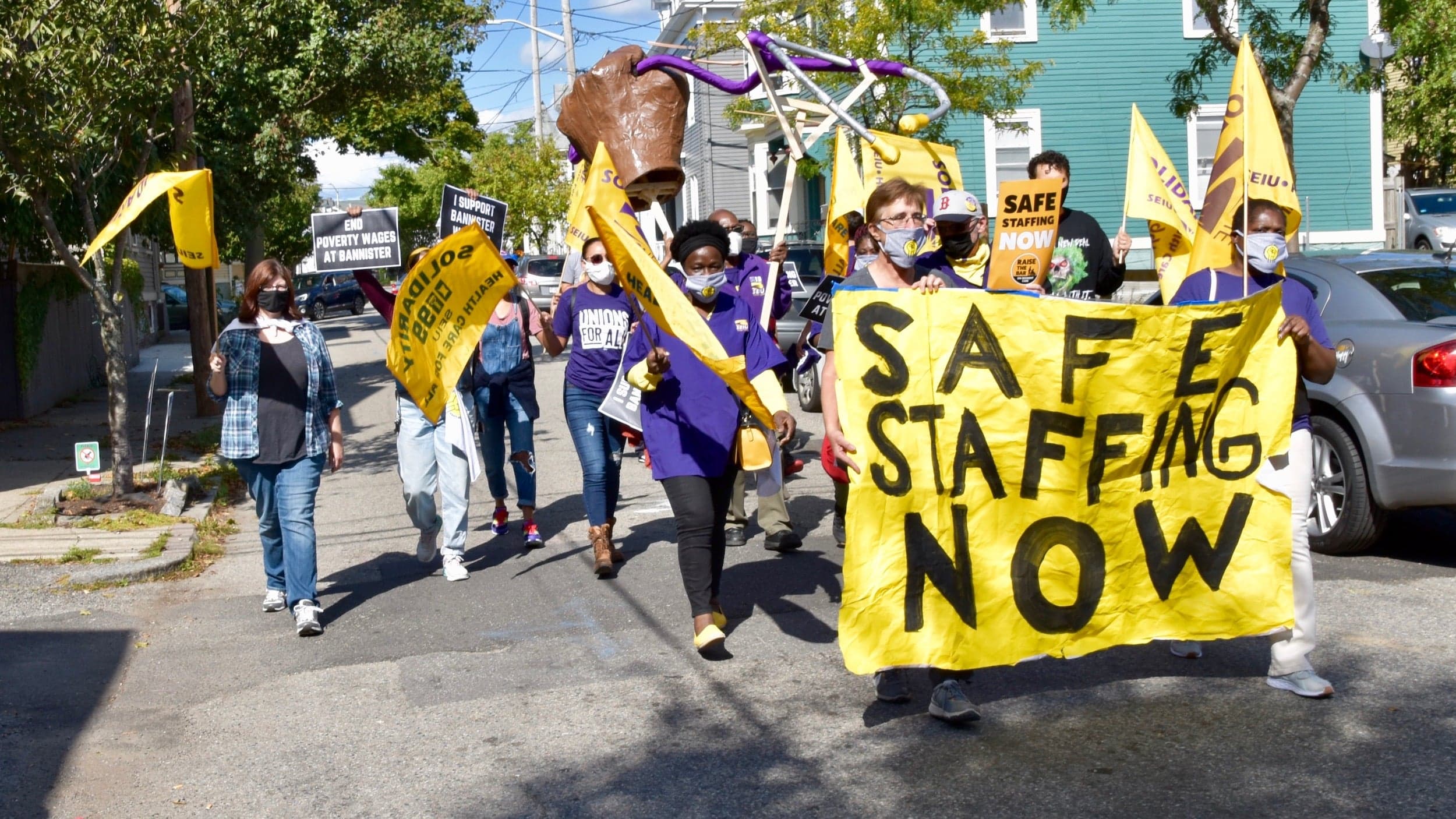 Bannister Nursing Home supporters and caregivers hold march for safe staffing and fair wages