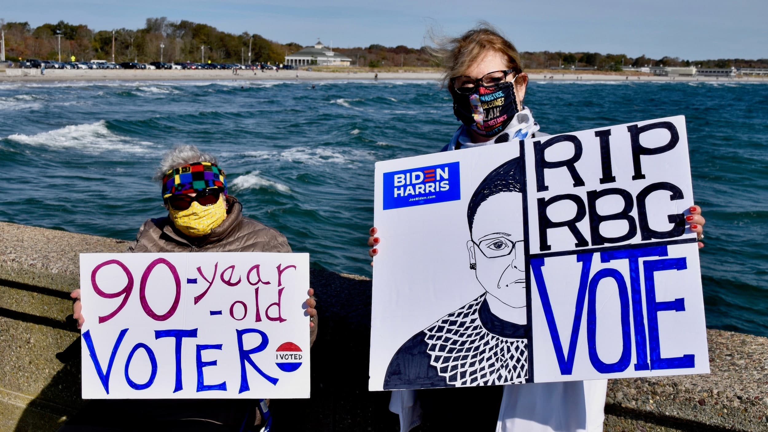 Photos from the Women's March 2020 event at the Narragansett Sea Wall