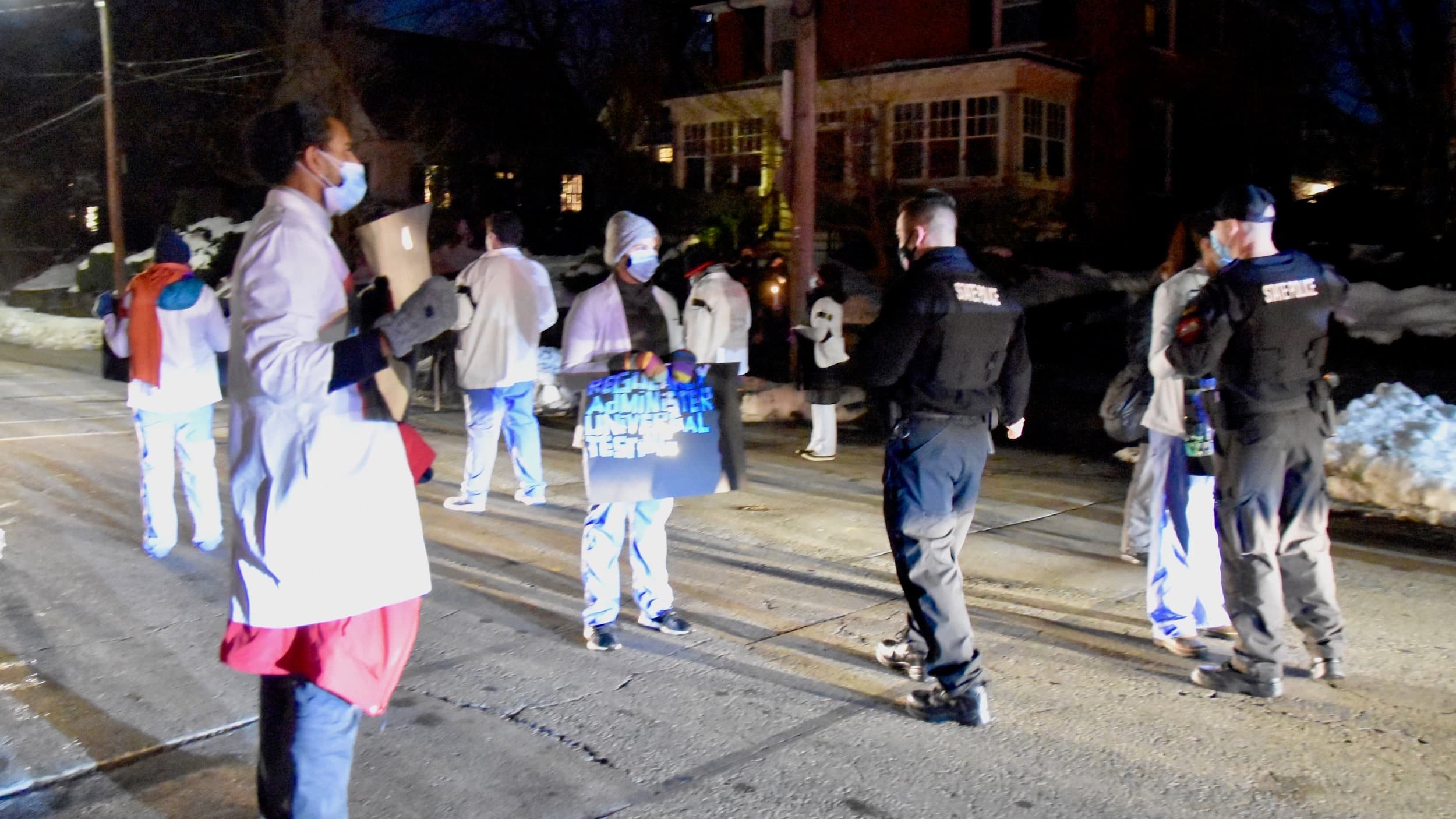 Six arrested outside Governor Raimondo's home protesting conditions at the ACI