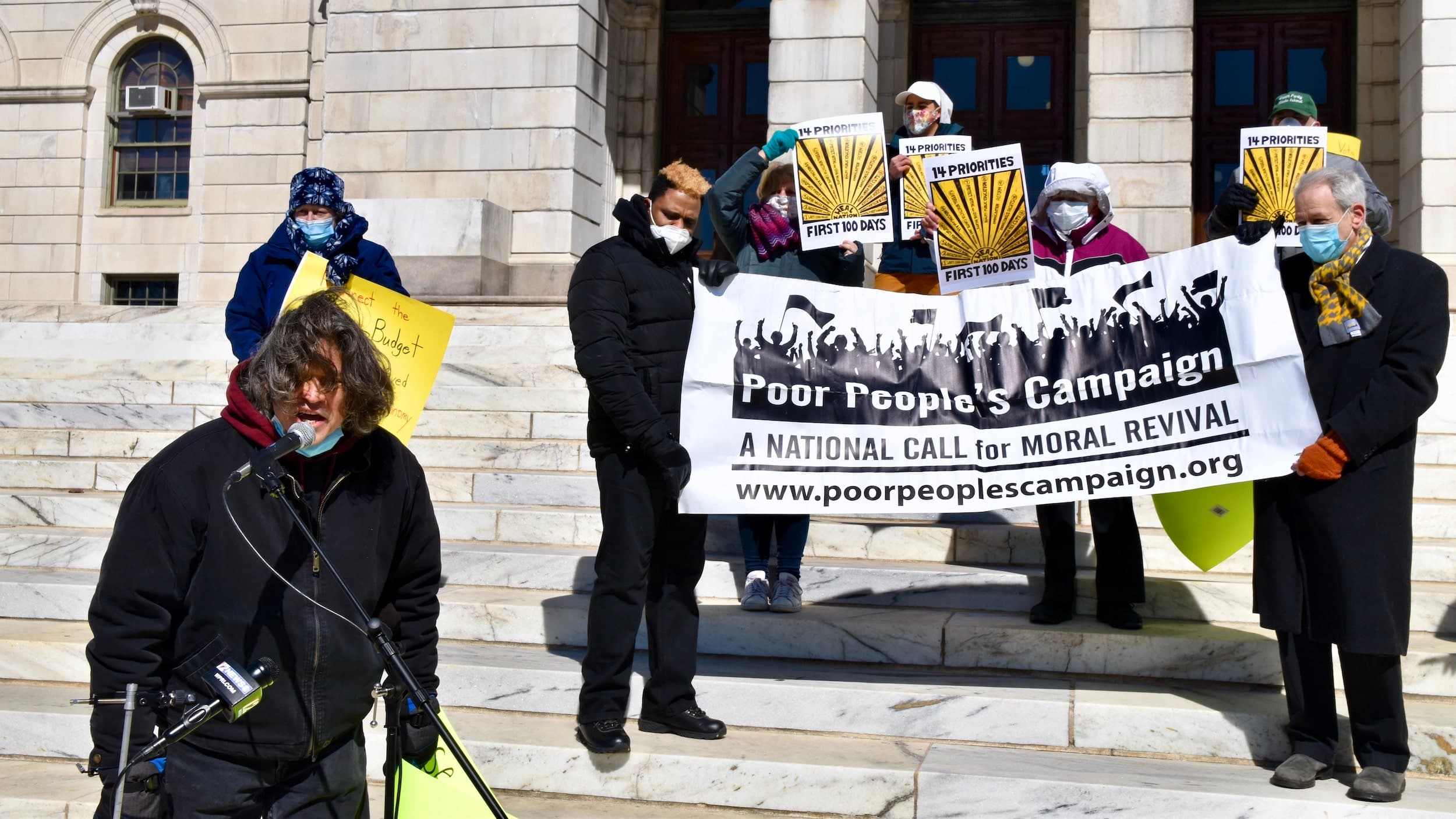 The RI Poor People's Campaign 'nails' their moral agenda to the State House doors