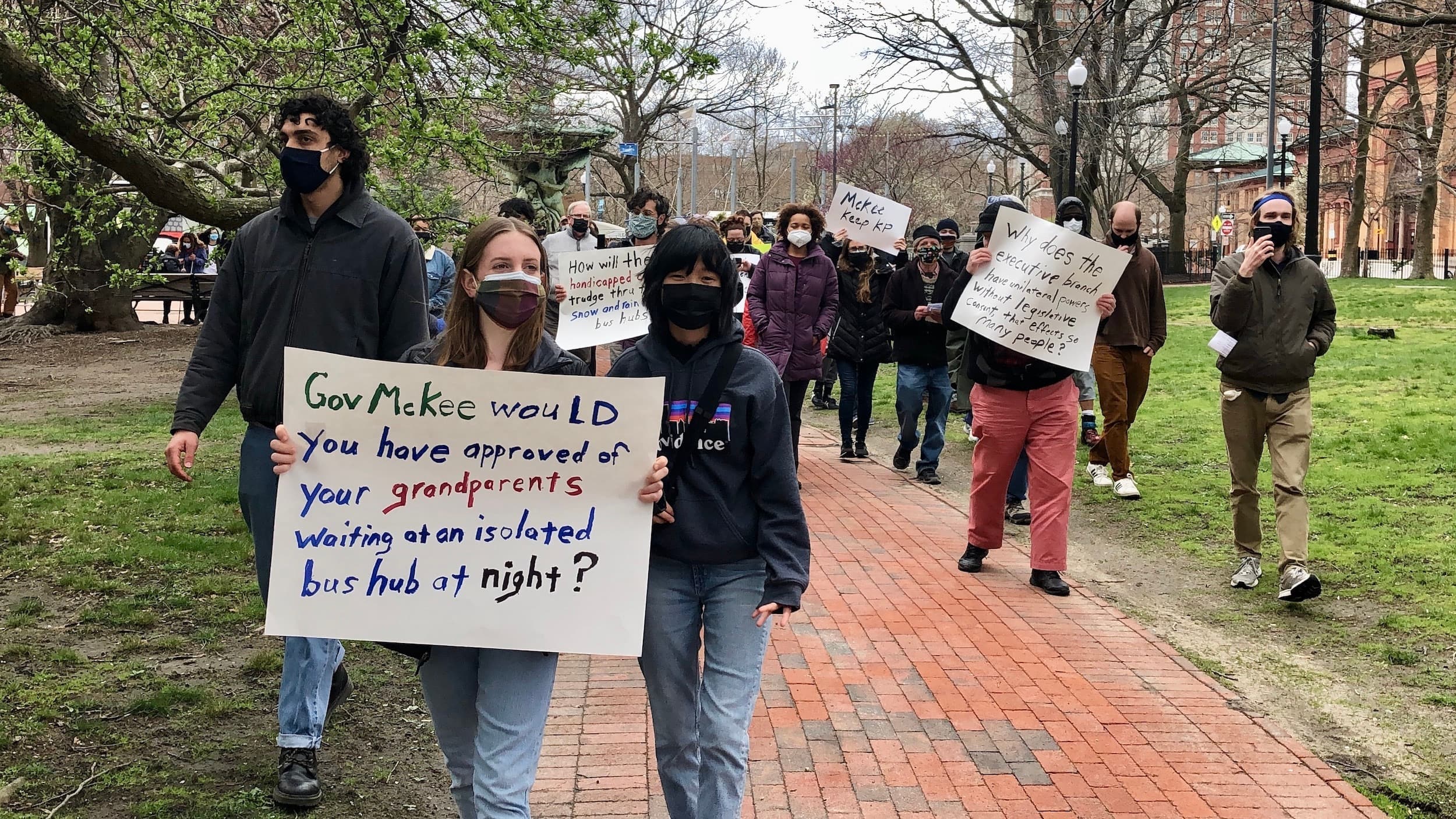 Save Kennedy Plaza! say riders and advocates at protest against RIDOT/McKee plan to destroy it