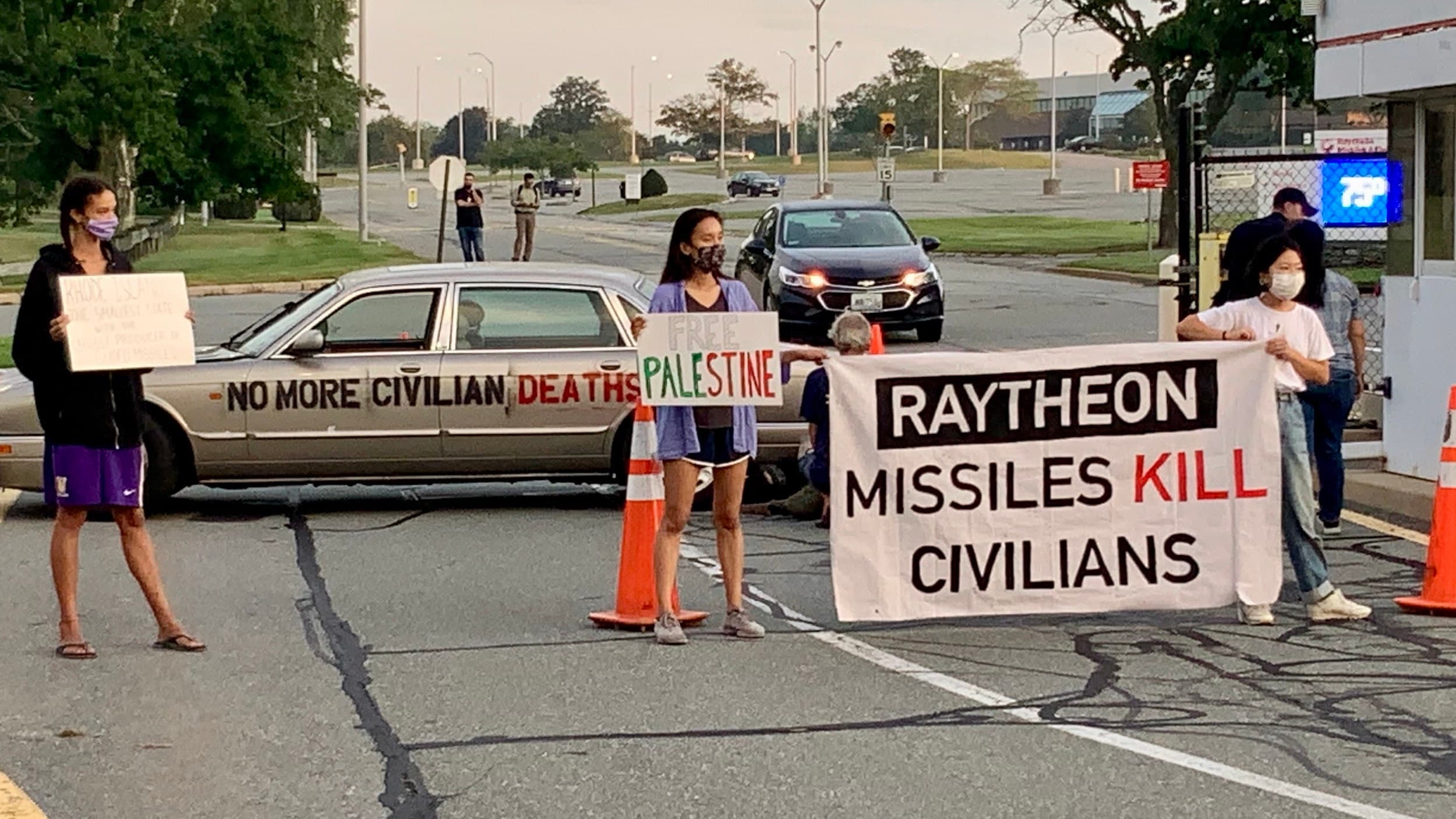Activists block entrance to Raytheon's Portsmouth facility