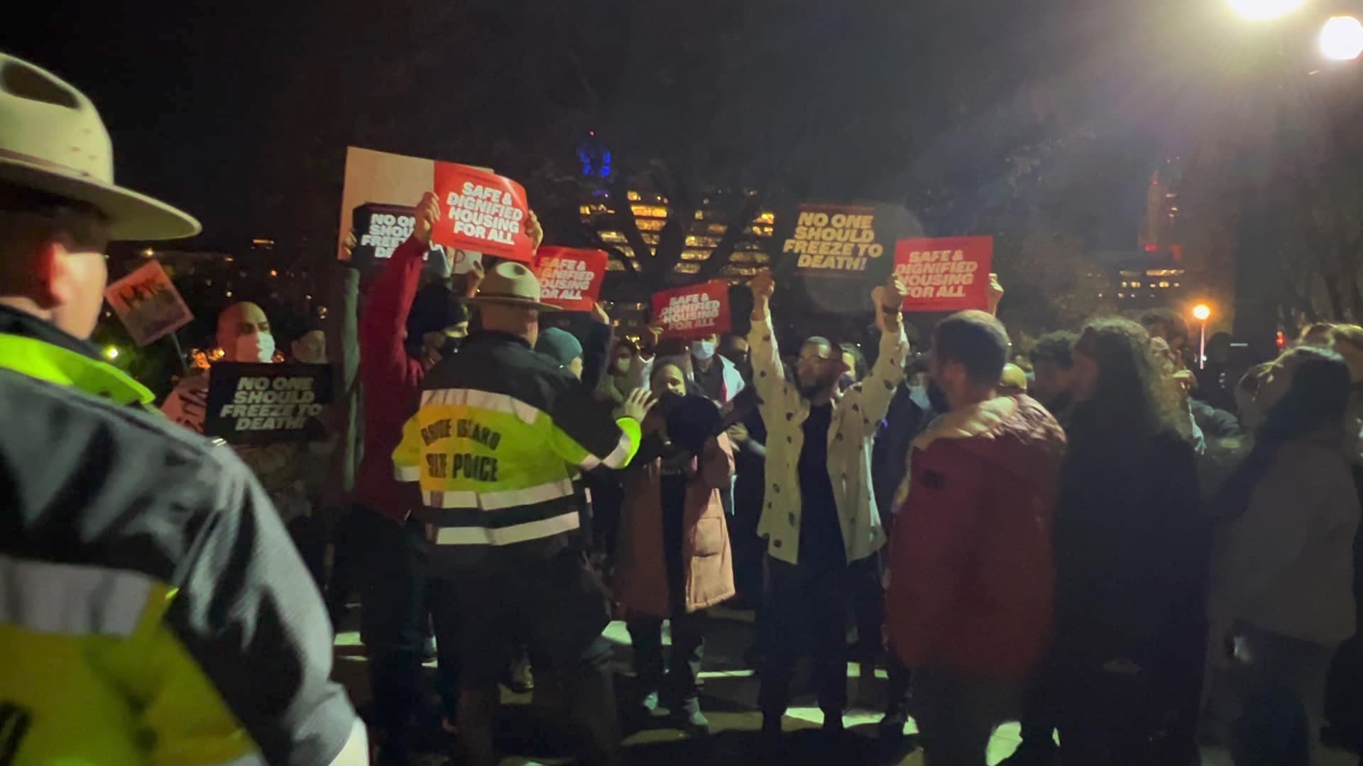 Governor McKee's tree lighting disrupted by protesters against homelessness