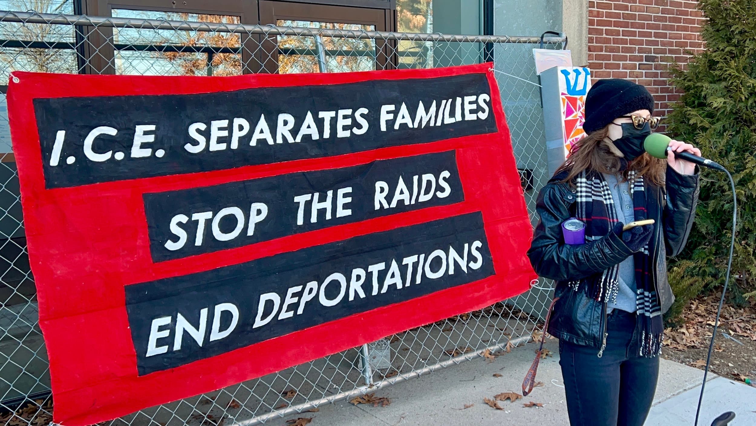 Activists rally against new ICE facility for caging immigrants in Warwick
