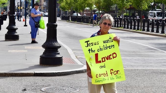 Priests for Justice, Pax Christie, and the Sisters of Mercy protest treatment of child migrants
