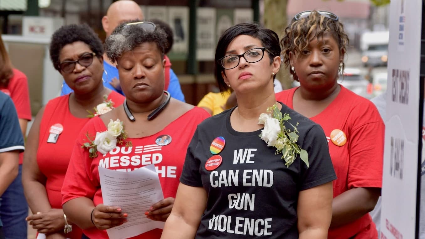 Moms Demand holds a 'recess rally' to insist Senate bring universal background checks and red flags law up for a vote