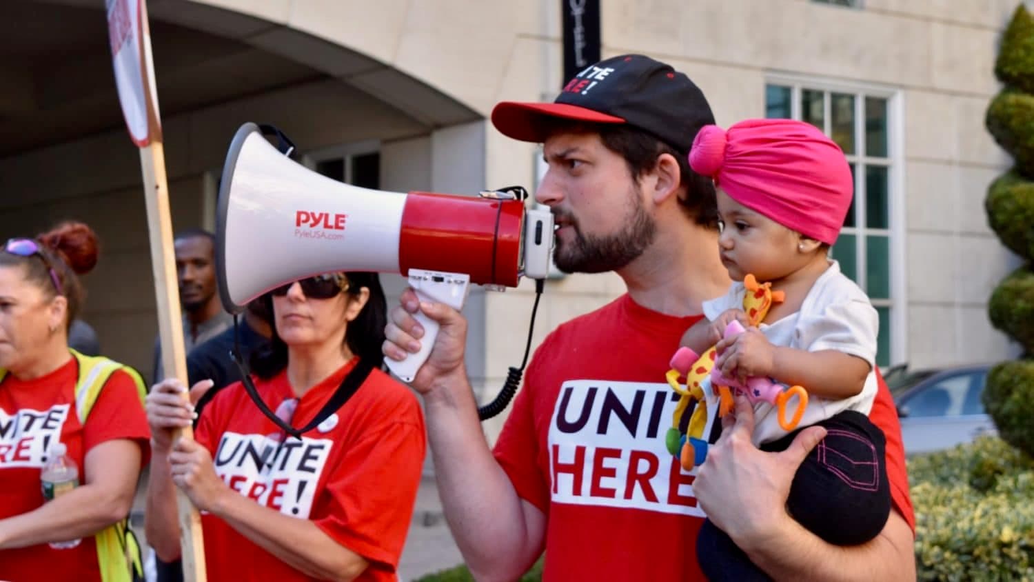 Hotel workers picket Omni Providence for fair wages, reasonable workloads and affordable health care