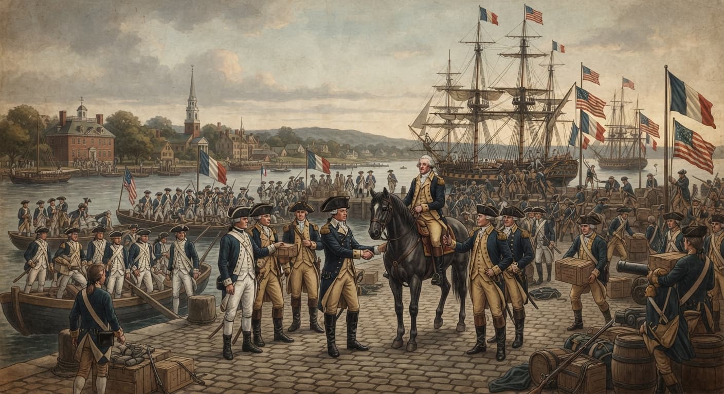 French troops strengthen alliance at Newport