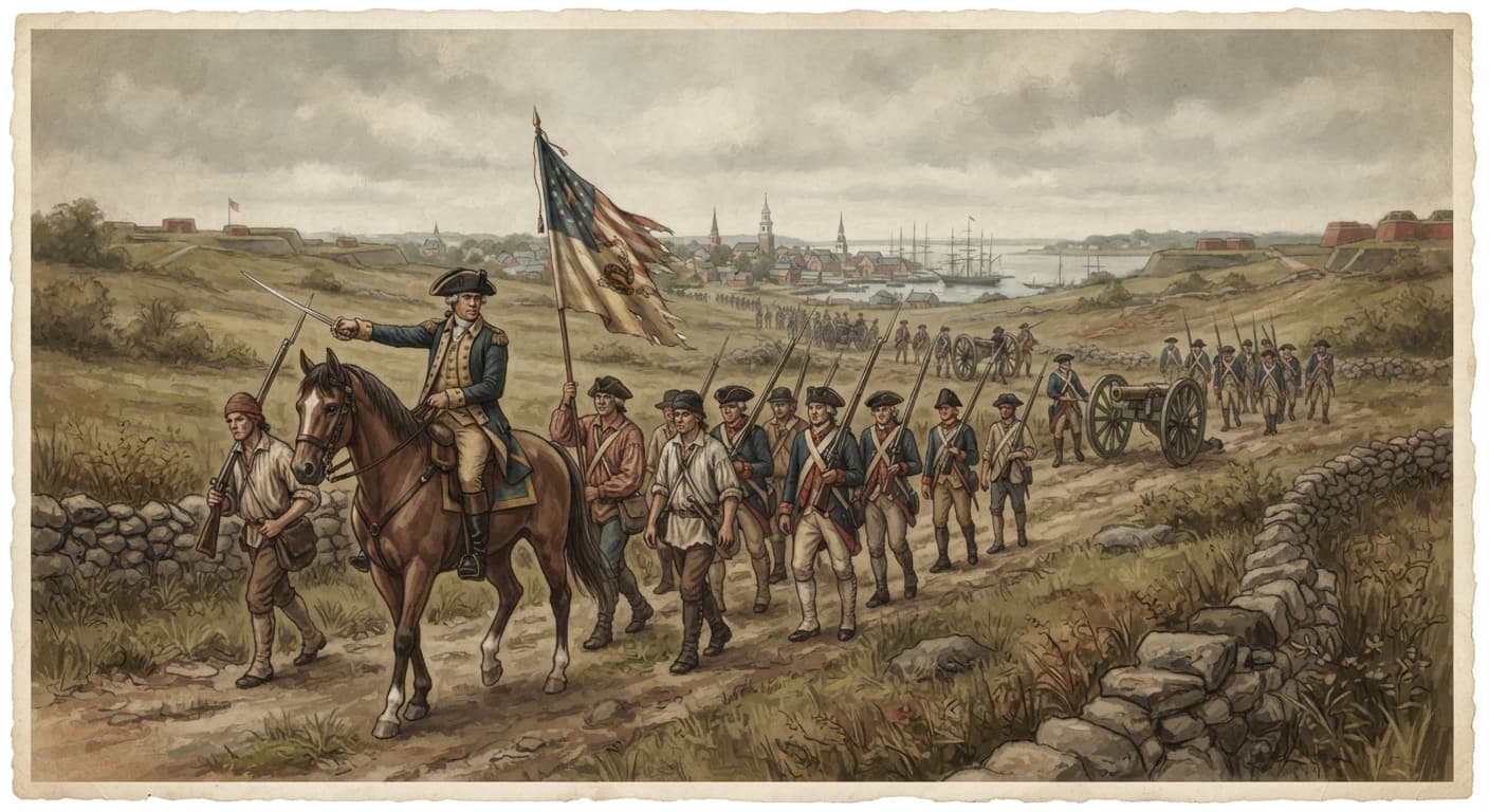 American forces advance during Newport campaign
