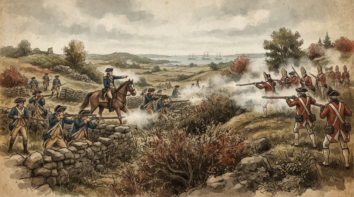 Skirmishing continues before Battle of Rhode Island