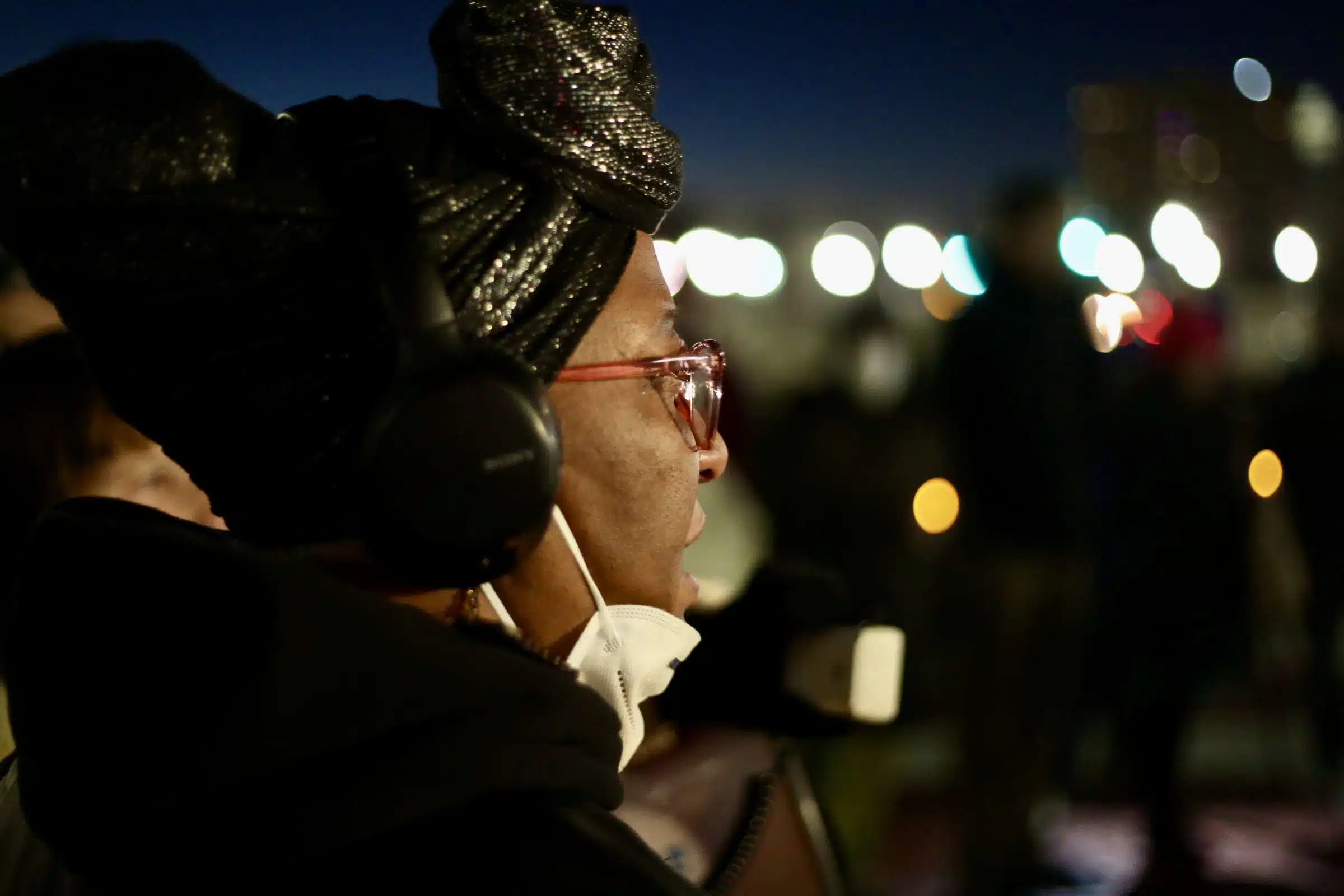 Terri Wright, organizer with DARE, at a Prayer Vigil opposing Governor Dan McKee's Homeless Encampment Eviction Order