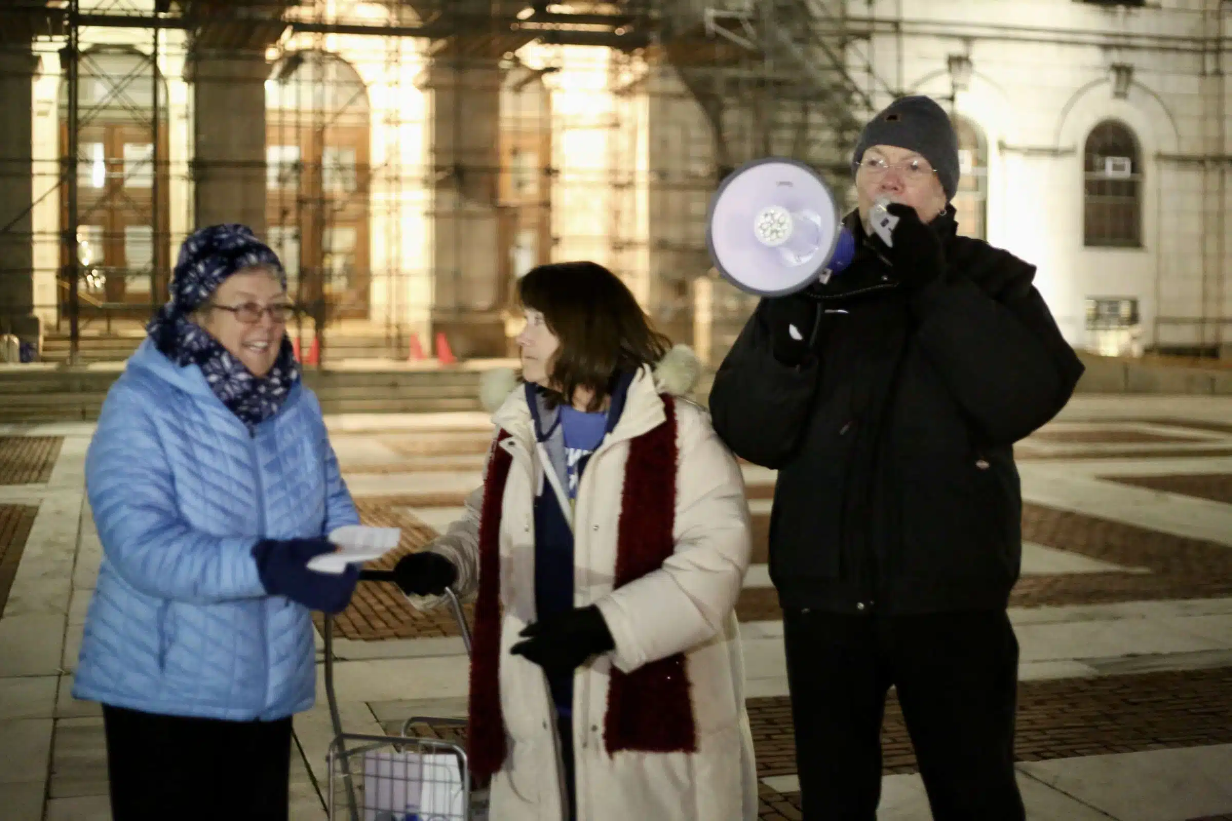Organizers at a Prayer Vigil opposing Governor Dan McKee's Homeless Encampment Eviction Order