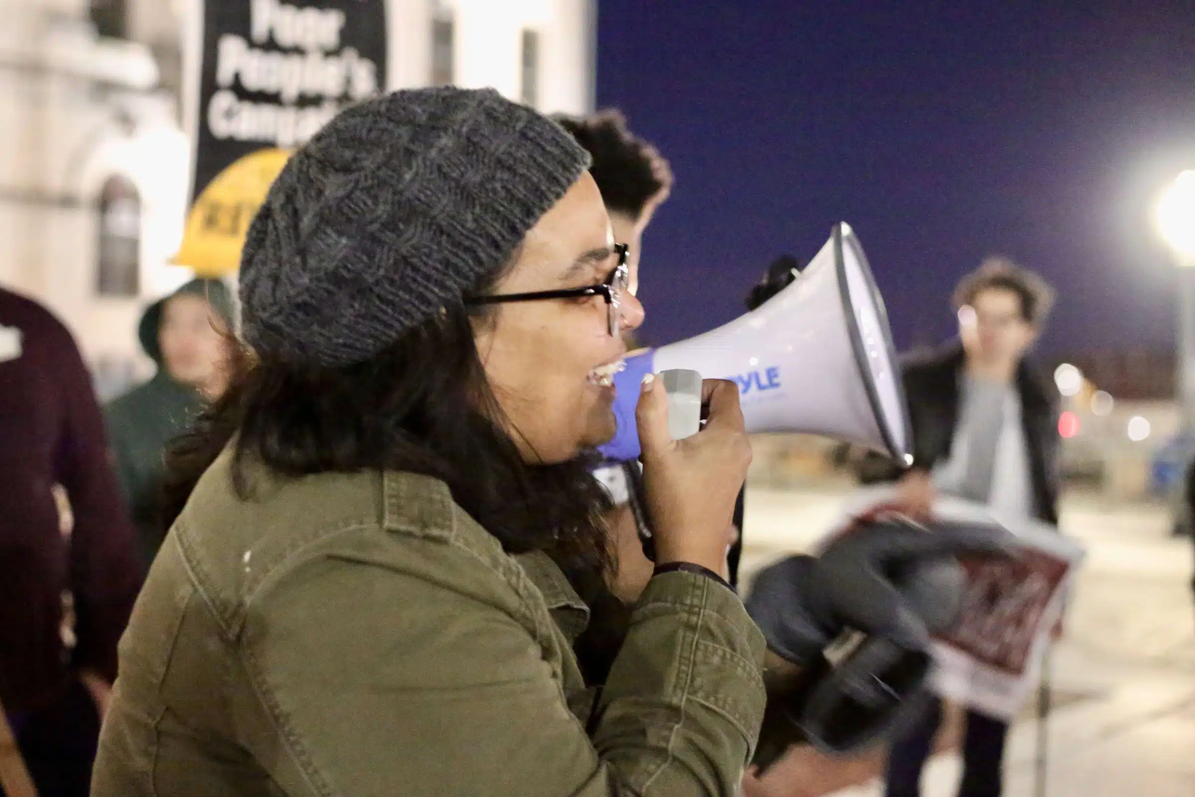 Senator Cynthia Mendes at a Prayer Vigil opposing Governor Dan McKee's Homeless Encampment Eviction Order